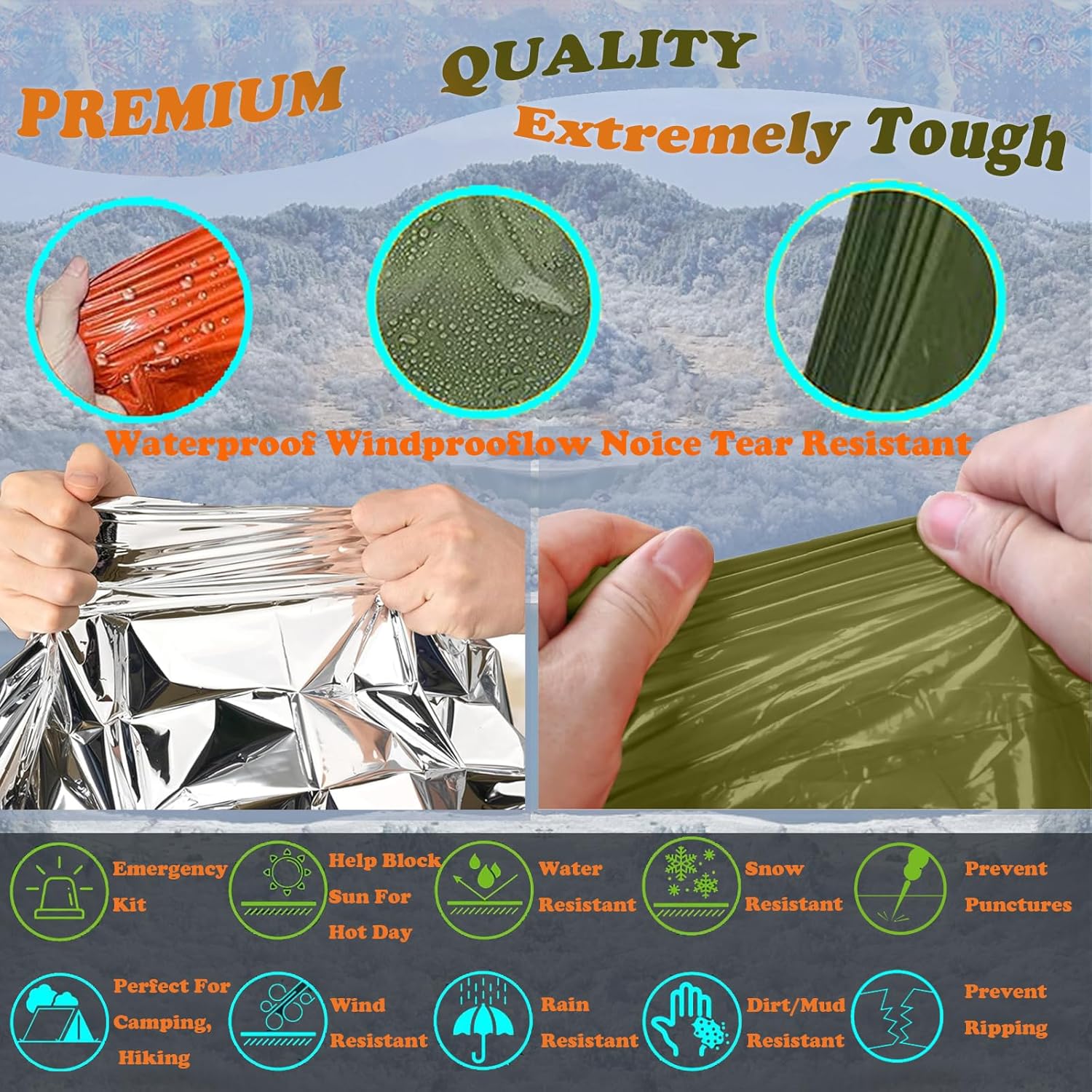 Camping Raincoat Waterproof Su - Survival Blanket Reflective recension och pris