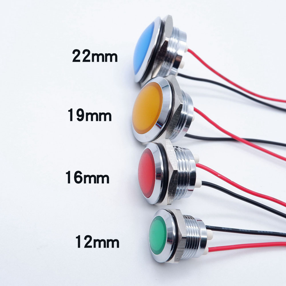 10pcs 12/16/19/22mm Metal LED  - Signal Panel Orange recension och pris