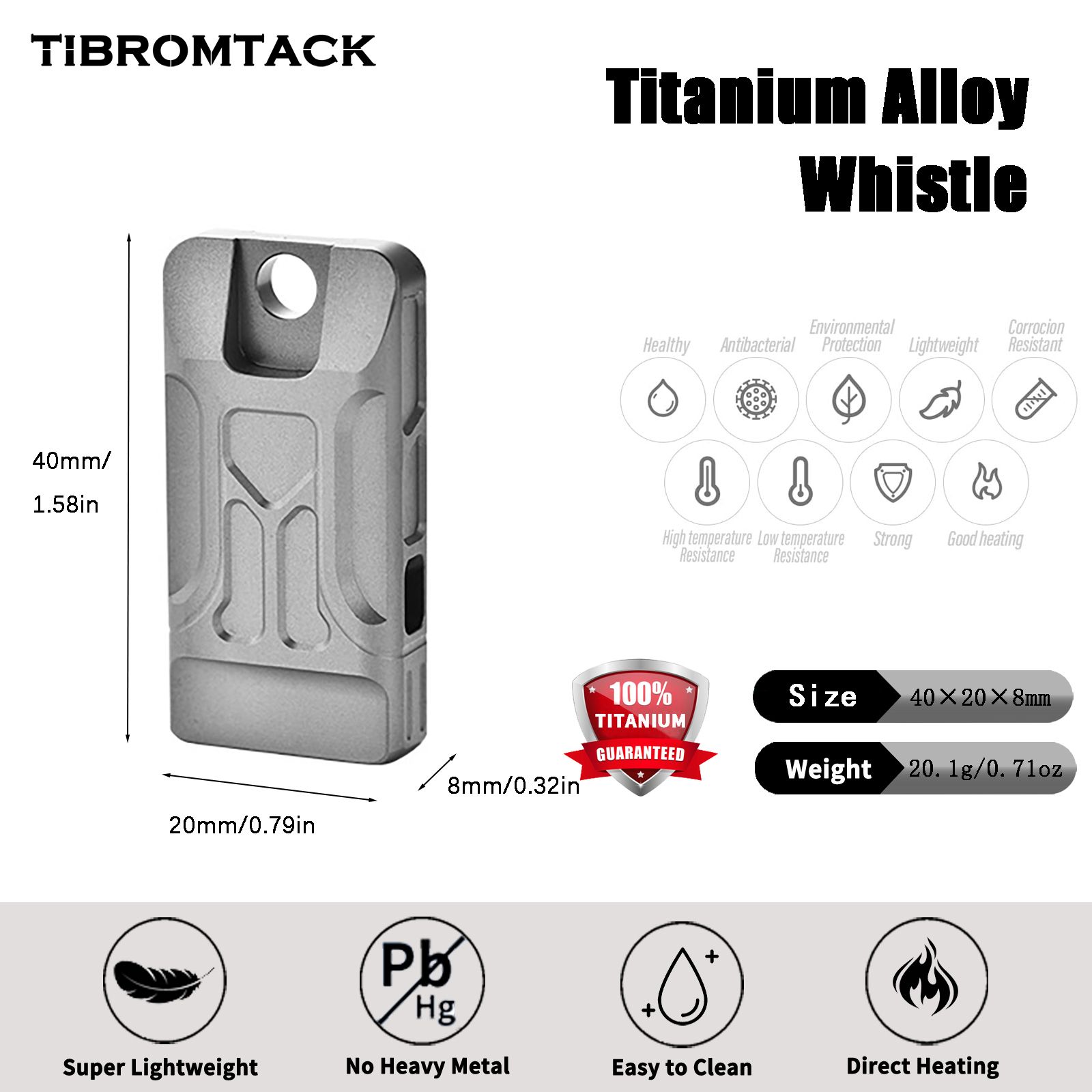 TIBROMTACK GR5 Titanium Emerge - Emergency Whistle Loud recension och pris
