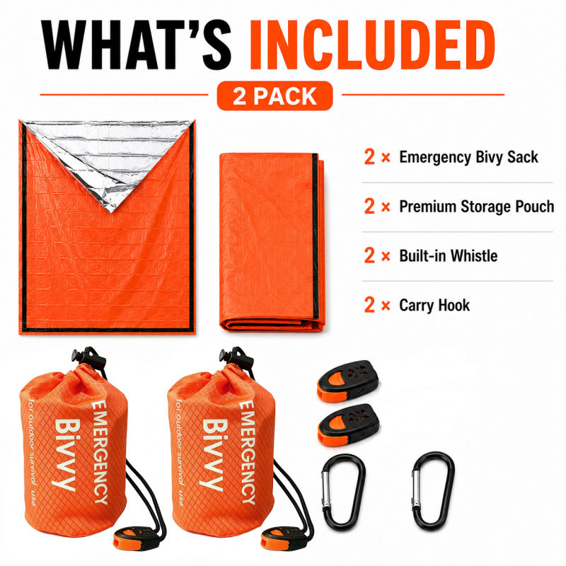 2 Pack Emergency Sleeping Bag, - Bivy Bag Emergency recension och pris