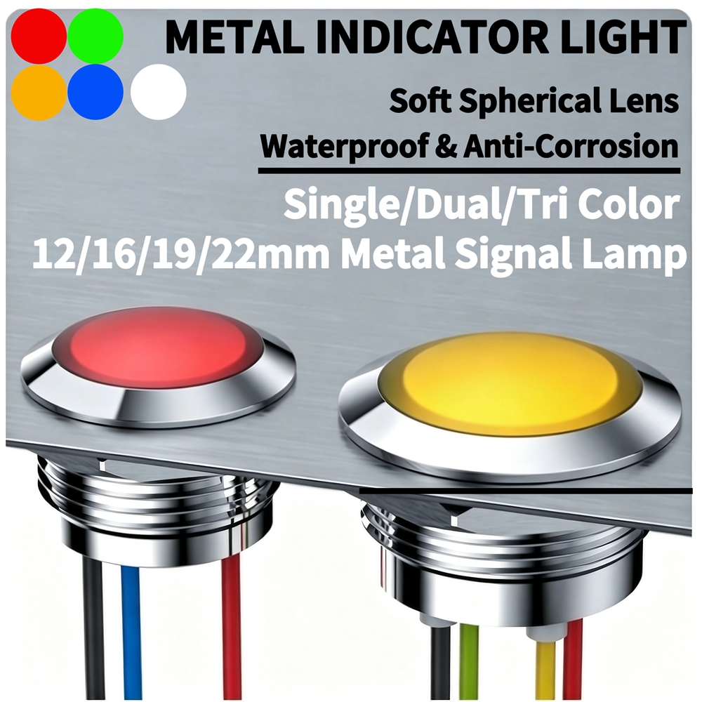 12mm 16mm 19mm 22mm Metal LED  - Signal Panel Orange recension och pris