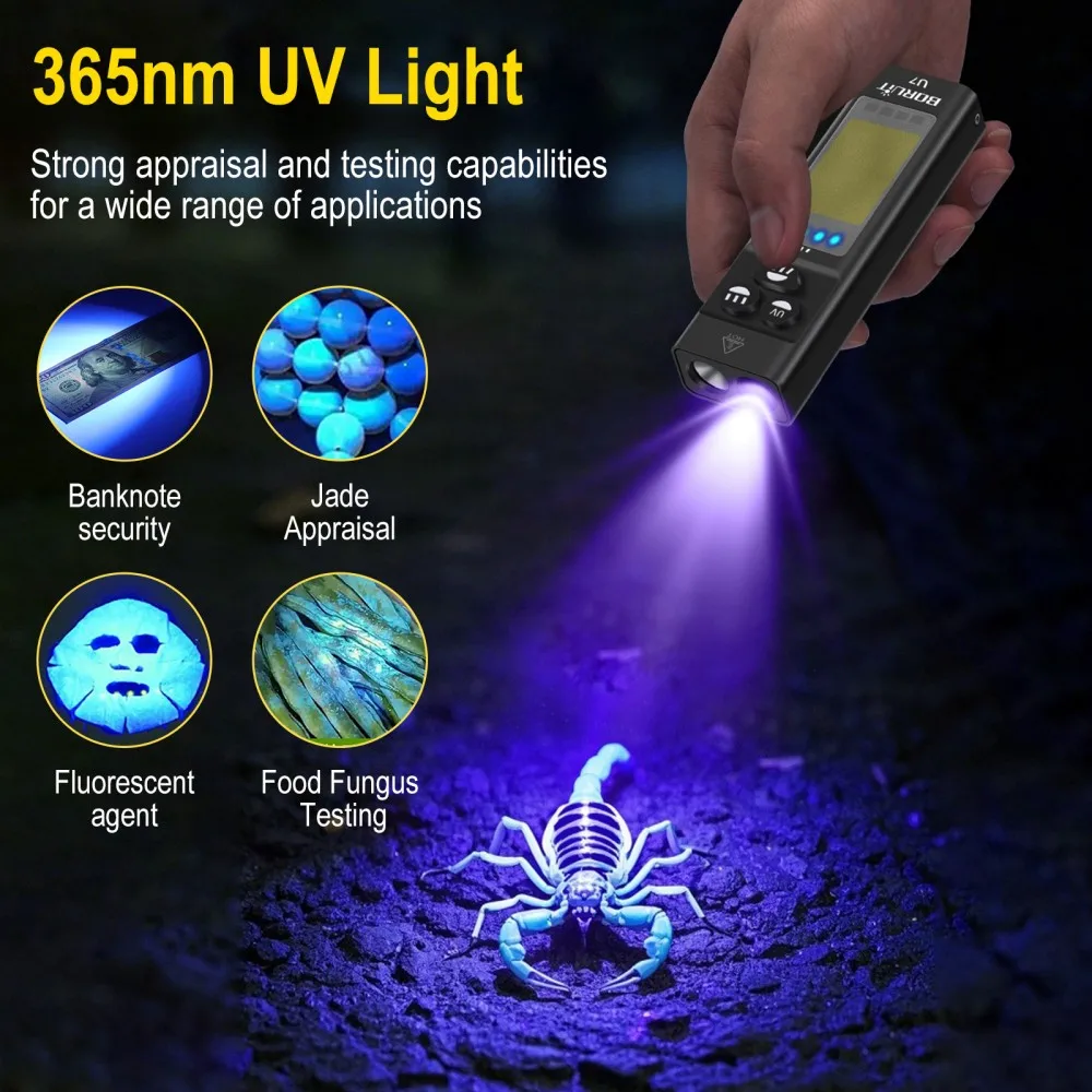 BORUiT U7 UV LED EDC Flashligh - Fishing Kit Compact recension och pris