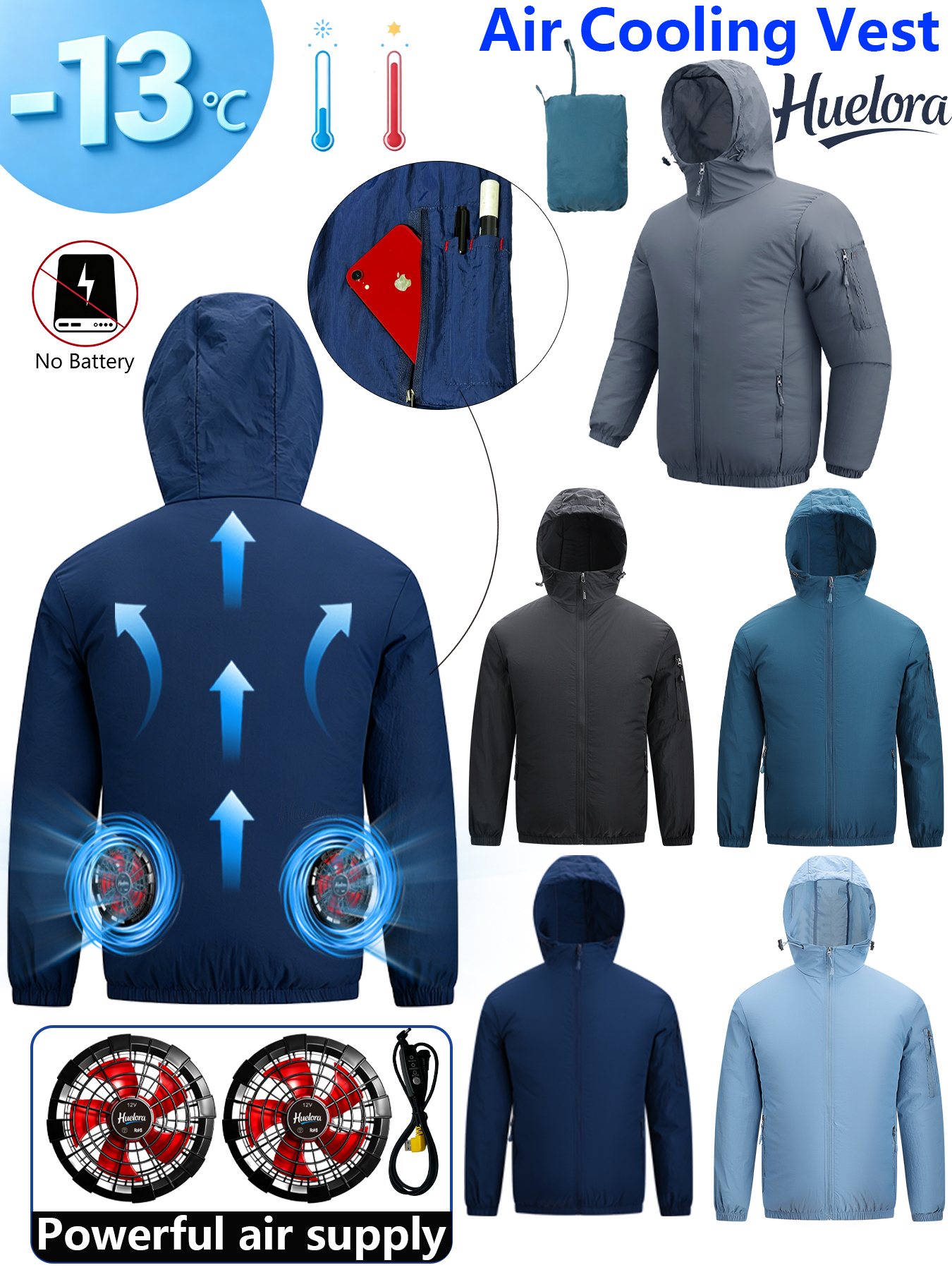 Men's Hooded USB Cooling Jacke - Fishing Kit Compact recension och pris