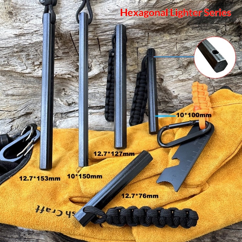Hand Woven Rope Hexagonal Flin - Magnesium Fire Starter recension och pris