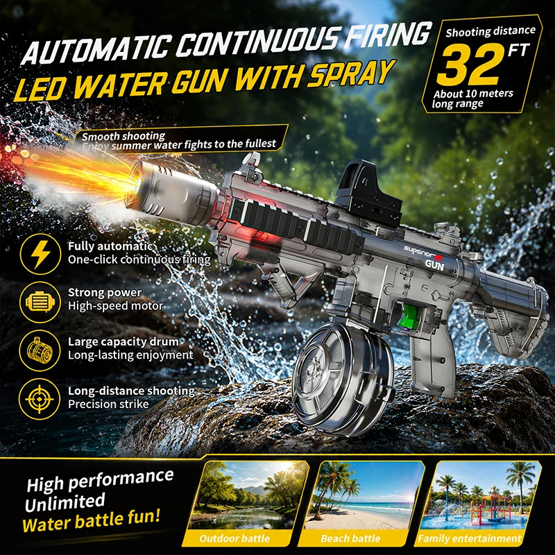 Kids Automatic Water Gun with  - Sos Light Strobe recension och pris