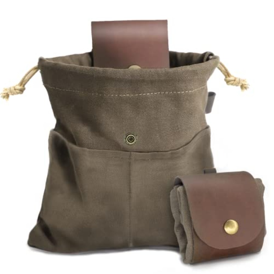 Foraging Pouch Leather Canvas  - Water Bag Collapsible recension och pris