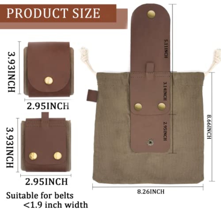 Foraging Pouch Leather Canvas  - Water Bag Collapsible recension och pris