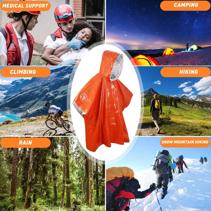 Emergency Survival Rain Poncho - Survival Blanket Reflective recension och pris